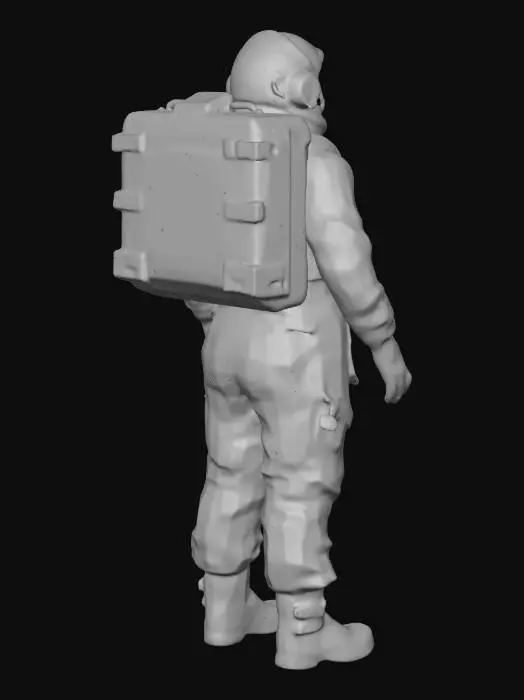 3D model for Ultra-detailed 3D render of a realistic astronaut suit, bright orange space suit inspired by NASA launch suits, full body, shown in two views side by side: front view and back view.
The suit has realistic fabric folds, seams, hoses, connectors, chest attachments, life-support backpack, detailed gloves and boots.
Helmet with reflective visor, modern aerospace design.
Neutral light gray studio background, soft shadows on the floor.
High realism, cinematic lighting, PBR materials, sharp focus, professional product render, symmetrical composition, clean and minimal style.
8K quality, ultra sharp, realistic proportions, no text, no logos, no watermark.