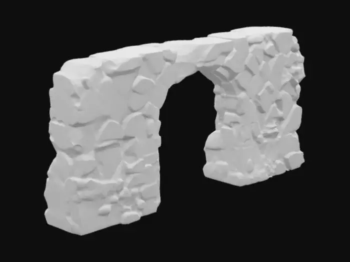 3D model for realistic crumbled stone. mining entrance for roblox