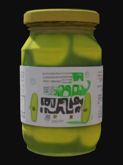 3D model for canned pickles with funny label glass container for Roblox game