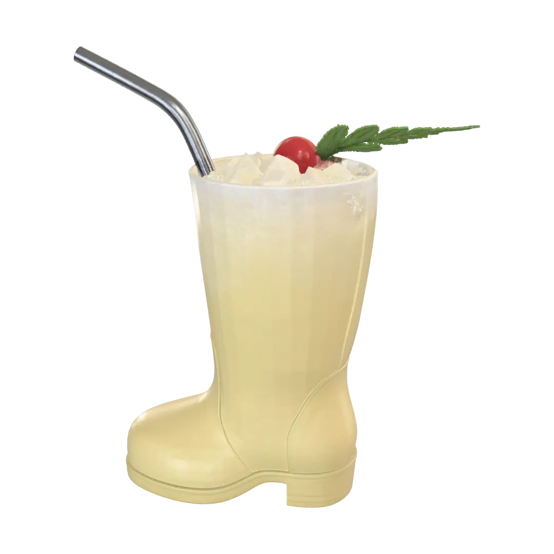 Rain Boot Cocktail Glass - Glassware 3D model, vytvořený pomocí AI