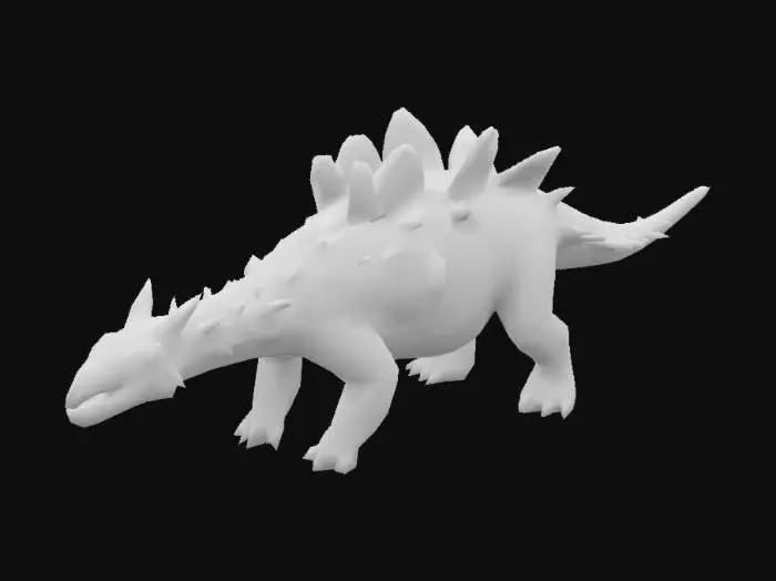 3D model for A realistic ankylosaurus in brown colors with white spikes.
