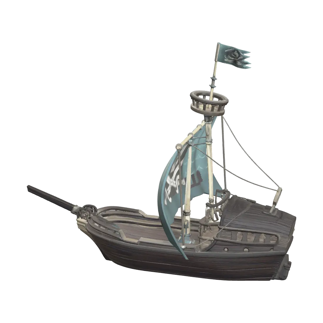 Realistic Pirate Ship - Stormy 3D model, vytvořený pomocí AI