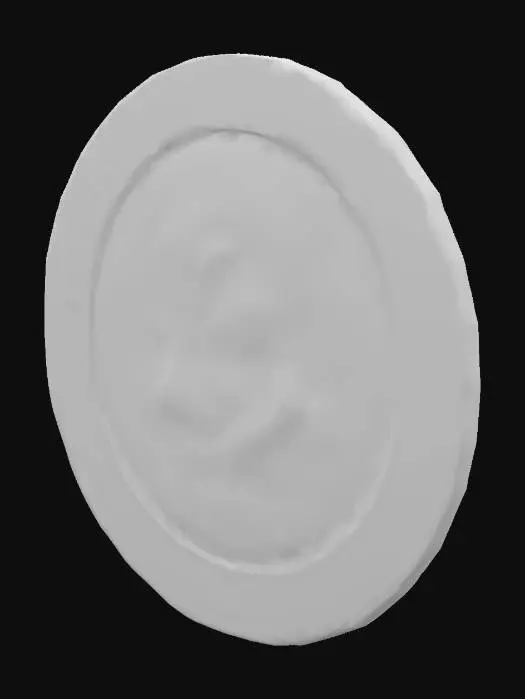 3D model for Trump Bitcoin cryopto memeCoin with Profile Silhouette