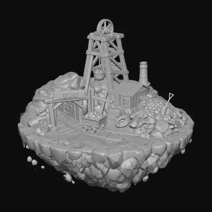 3D model for Floating Mine Island