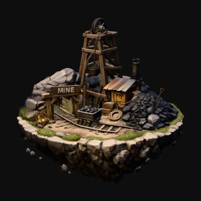 3D model for Floating Mine Island