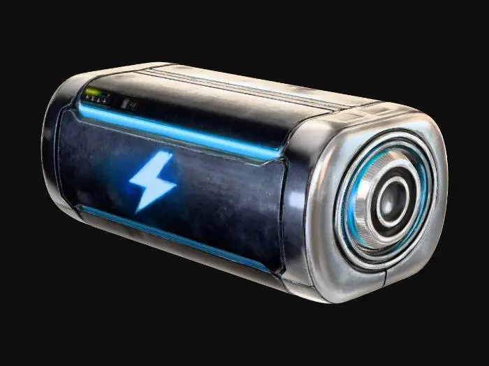 3D model for Futuristic heavy-duty personal suit battery powerbank. 
GLACIES