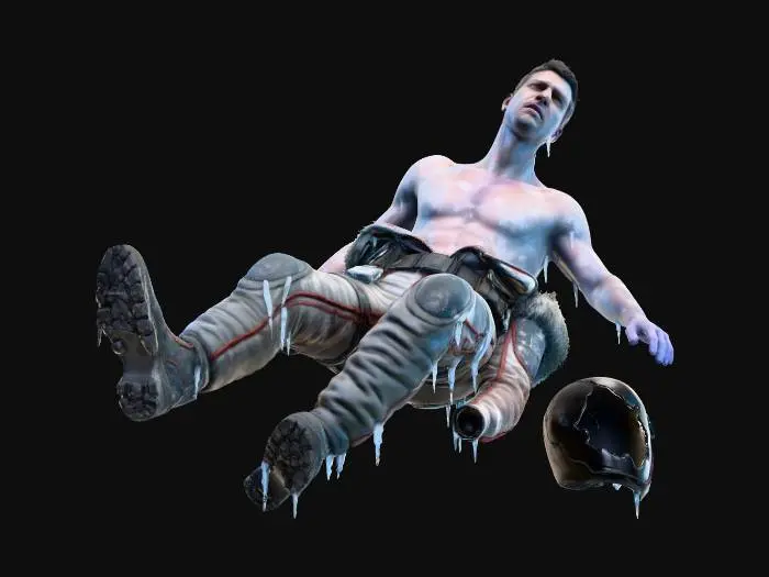 3D model for Sci-fi Science Officer, hypothermia victim. 
GLACIES
