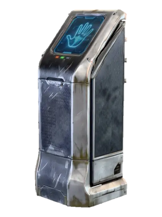 3D-модель Design a standing handprint biometrics scanner, in futuristic high-end dark-steel… - Industrial, згенерована ШІ