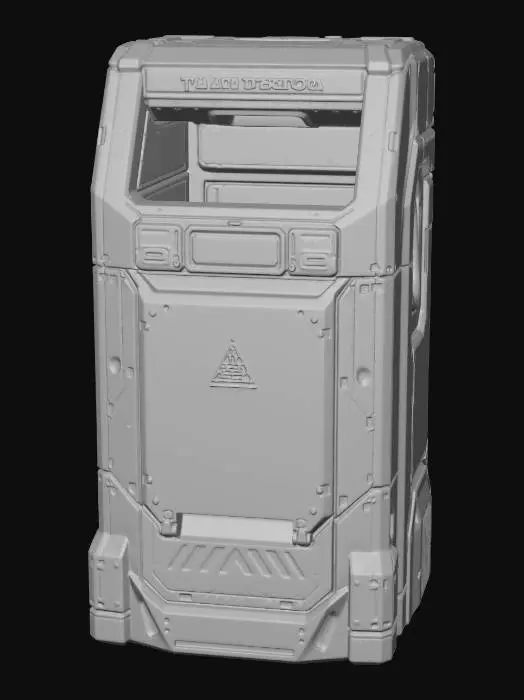 3D model for Futuristic industrial trash and waste disposal unit, Glacies