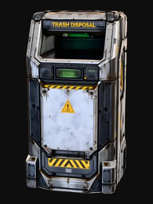 3D model for Futuristic industrial trash and waste disposal unit, Glacies