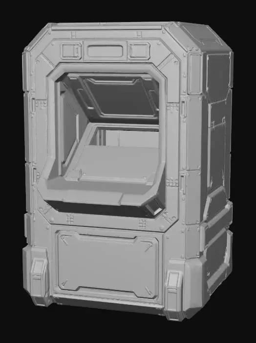 3D model for Large futuristic industrial contraband disposal unit, Glacies