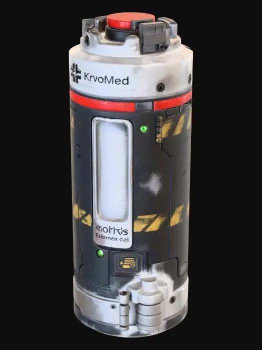 3D model for Sci-fi KryoMed Biofoam Gel cartridge, crafting material. 
GLACIES