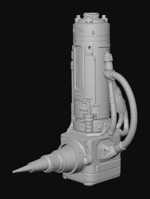 3D model for Futuristic KryoFoam spray device assembled from modular components.
GLACIES