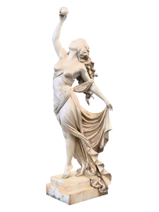Marble statue of Idun, Norse goddess of youth, sculpted from a single flawless white marble slab.… - Classical 的 AI 生成 3D 模型