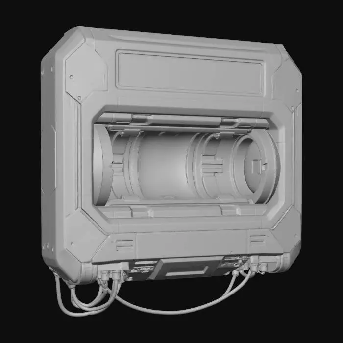 3D model for Futuristic wall-mounted recharge station designed to dock a cylindrical high-capacity powerbank.
GLACIES