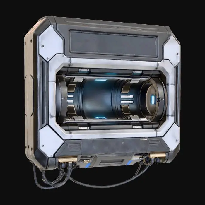 3D model for Futuristic wall-mounted recharge station designed to dock a cylindrical high-capacity powerbank.
GLACIES