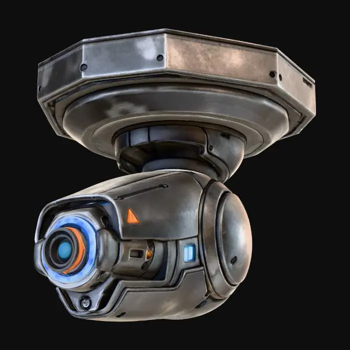3D model for Minimalist high-end sci-fi indoor security turret. 
GLACIES