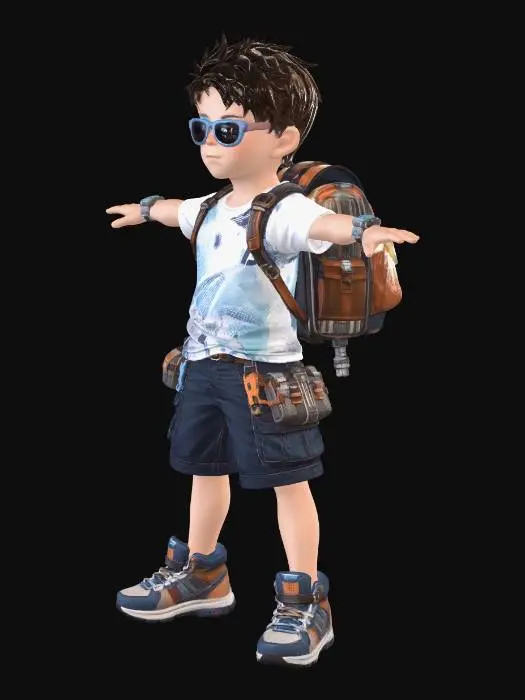 3D model for Little Explorer with a Backpack
