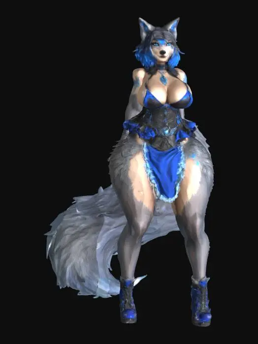 3D model for Blue Wolf Maid