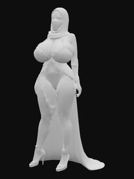 3D model for Hijab in Red