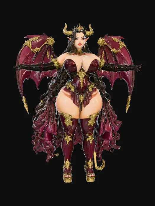 3D model for #Thanksgiving#, Royal Harvest Queen succubus
