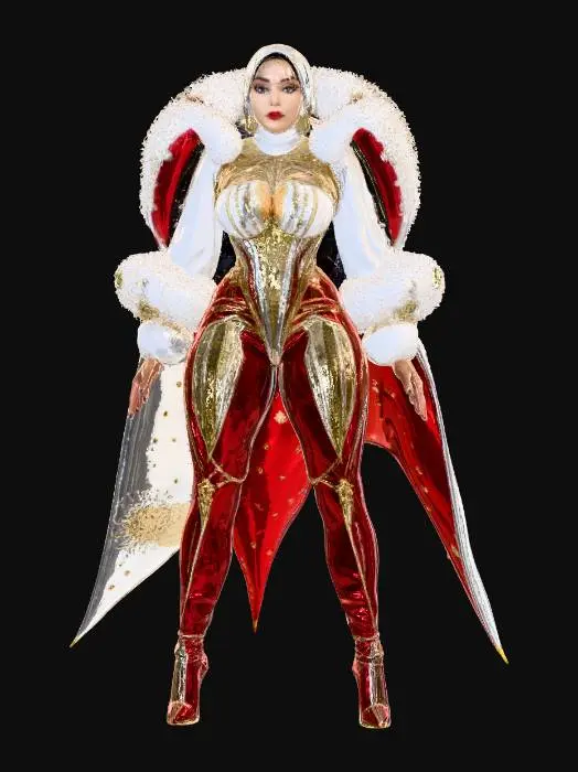 3D model for Christmas Hijab Fashion , #Christmas2025#