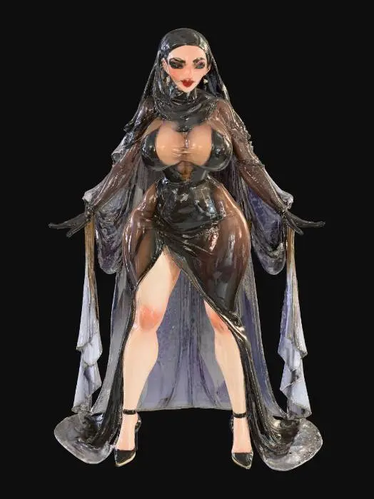 3D model for Hijab sheer Dress