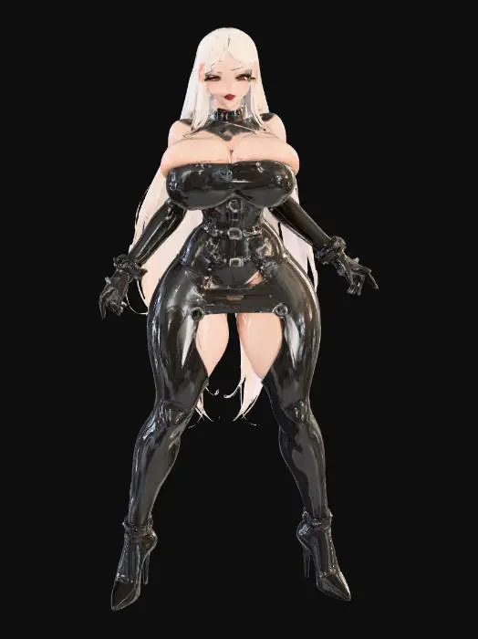 3D model for Sexy Busty Latex Dominance