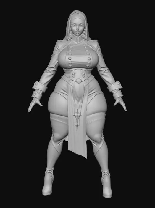 3D model for Steampunk Hijab Military Commander