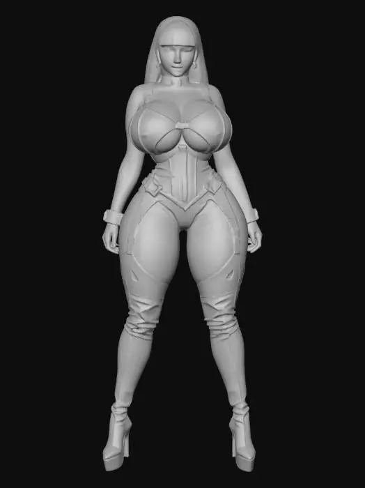 3D model for Sexy Busty Latex Dominatix