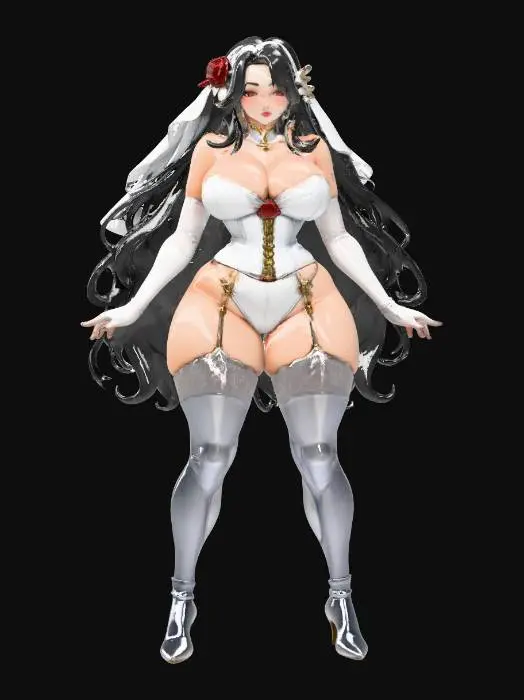 3D model for Confident Voluptuous Bride