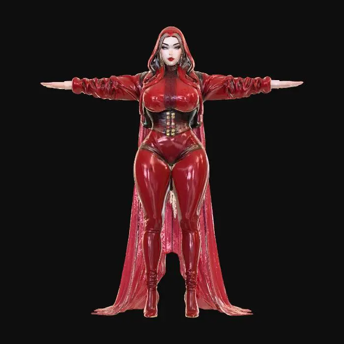 3D model for Scarlet Christmas Hijab Elegance, #Christmas2025#