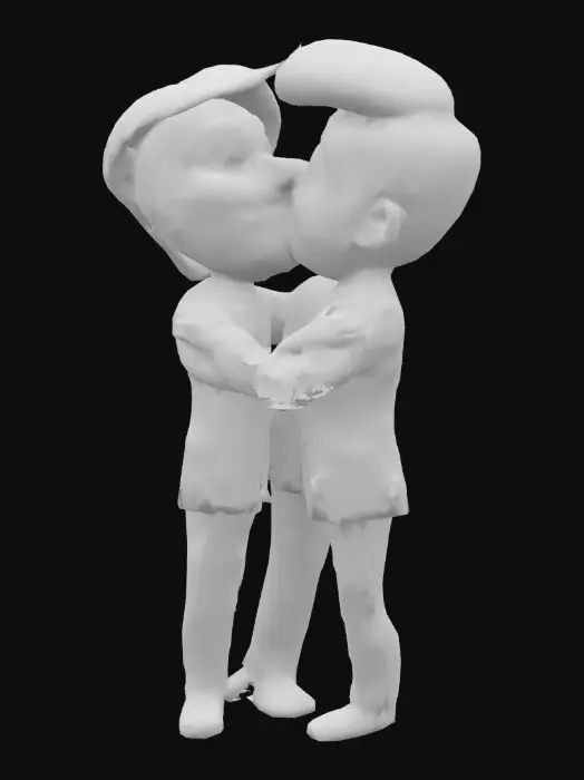3D model for Donald Trump and JFK kissing 