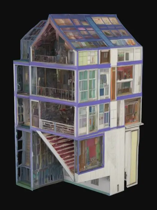 3D model for A cross-section of the house