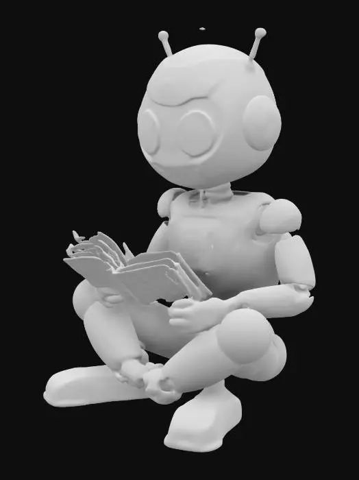 3D model for a Robot sit and reading a Book.