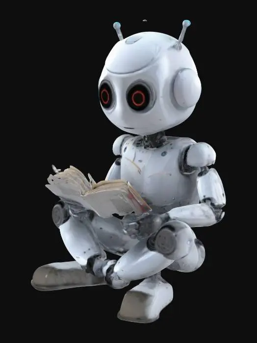3D model for a Robot sit and reading a Book.