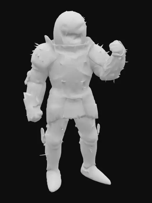 3D model for a cactus in armor with extra holes for the spines!