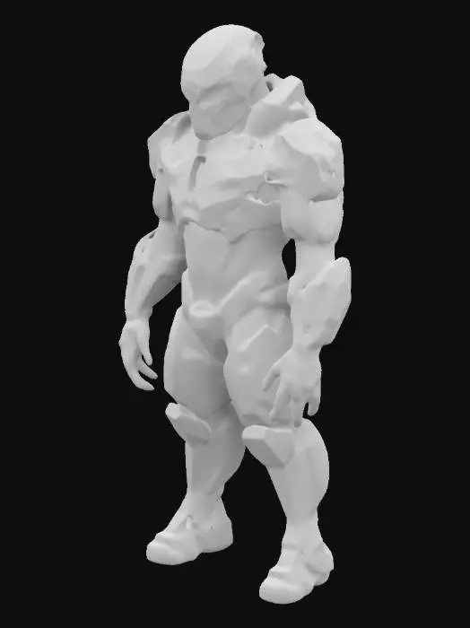 3D model for Crysis Nanosuit, muscular, black and red, glowing cybernetic armor