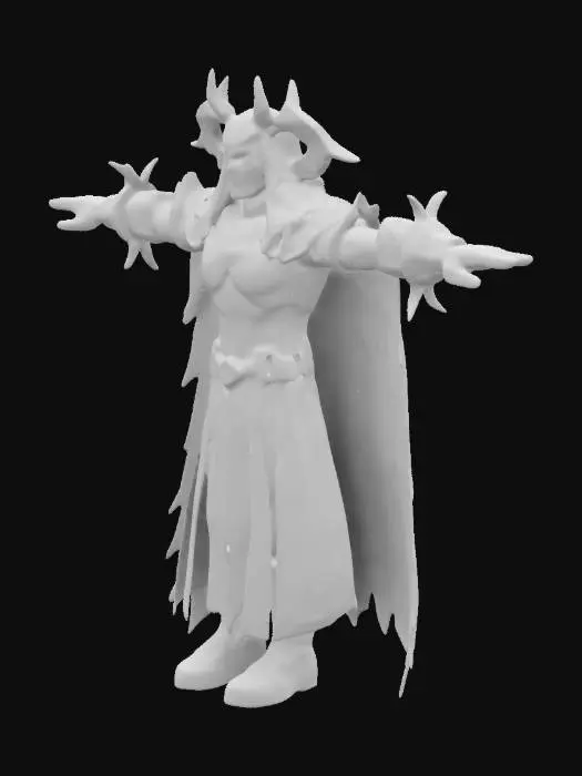3D model for a full body t-pose game ready Infernal Vigilant