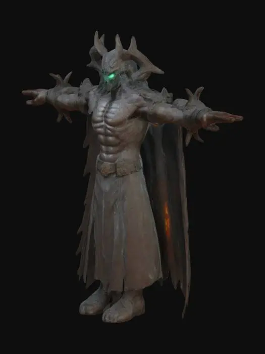 3D model for a full body t-pose game ready Infernal Vigilant