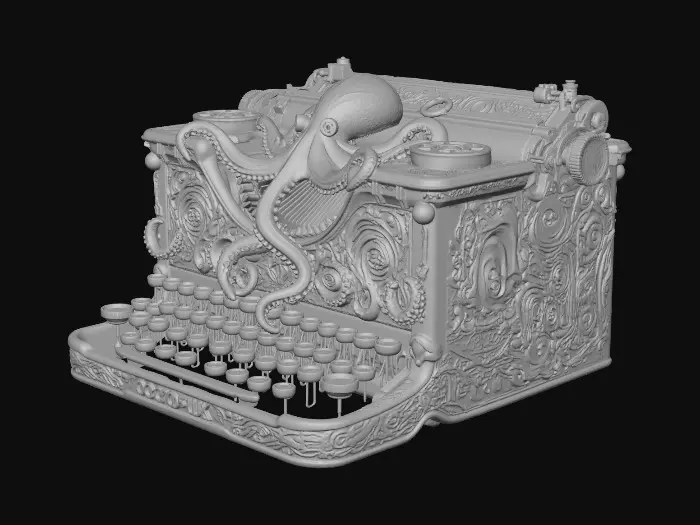3D model for Steampunk Octopus Typewriter