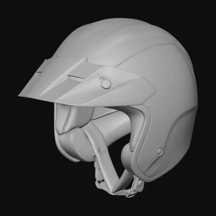 3D model for Neon Yellow Open-Face Motorcycle Helmet