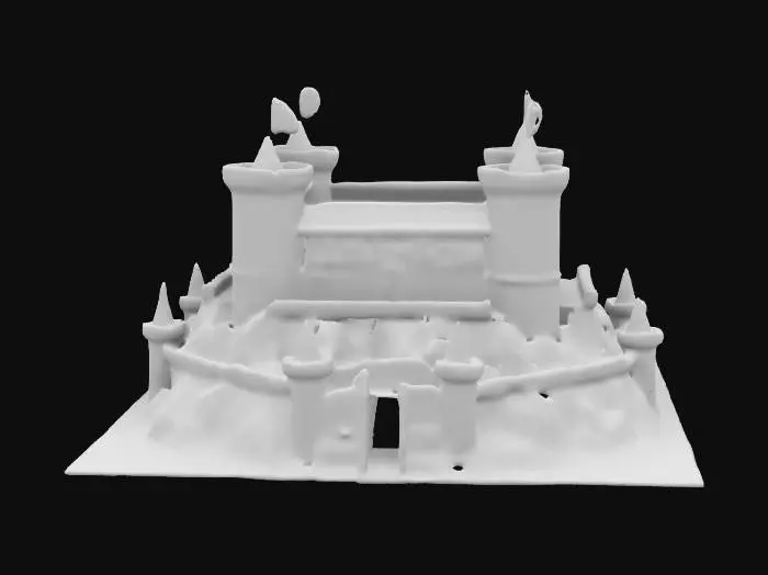 3D model for big medieval castle on a hill