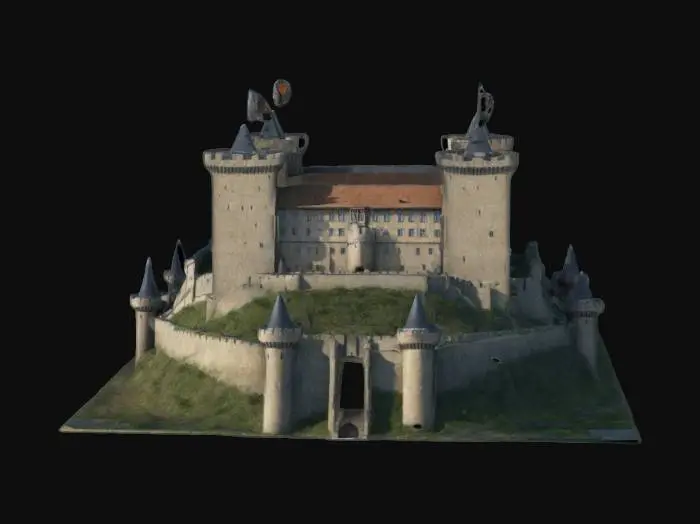 3D model for big medieval castle on a hill