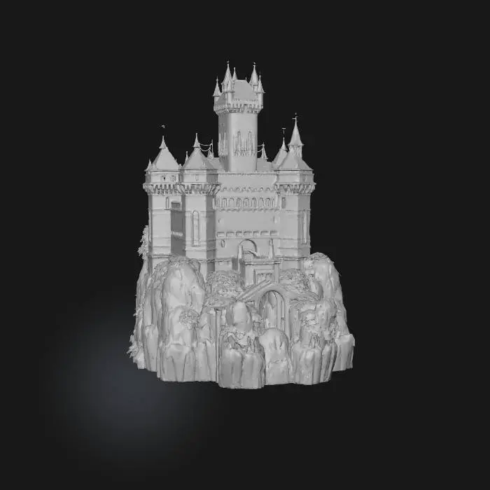 3D model for a huge majestic cliff castle