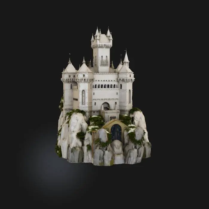 3D model for a huge majestic cliff castle