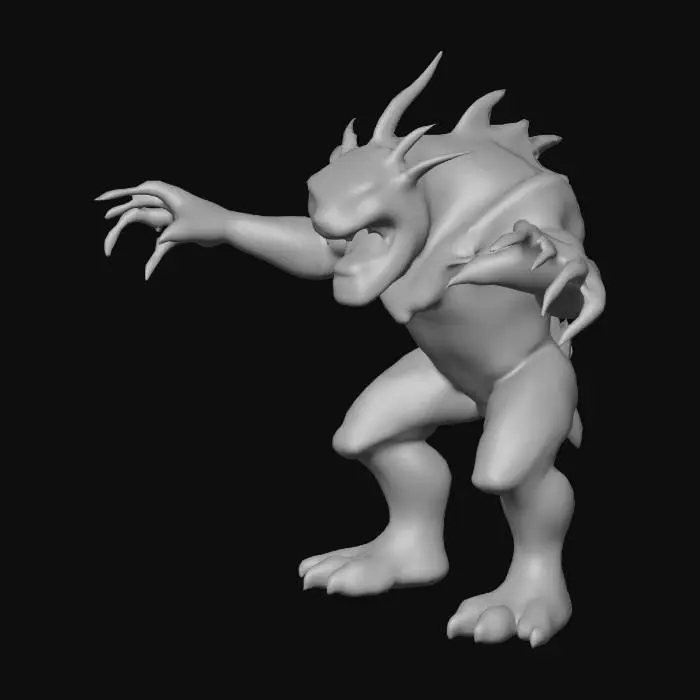 3D model for game ready t-pose bipedal humanoid horror monster beast hunchback freak