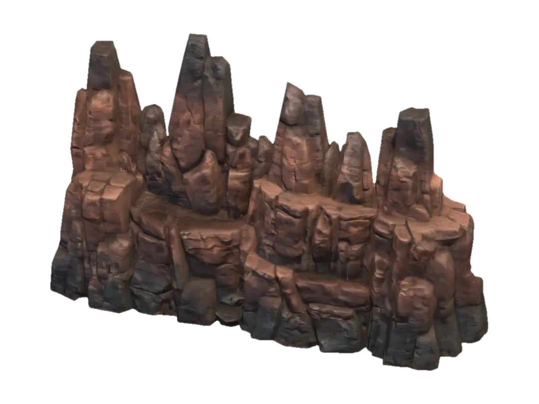 Red Rock Spires 3D-model, gegenereerd door AI