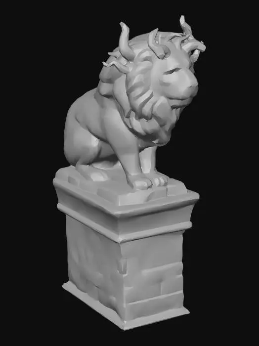 3D model for Stone Guardian Lion
