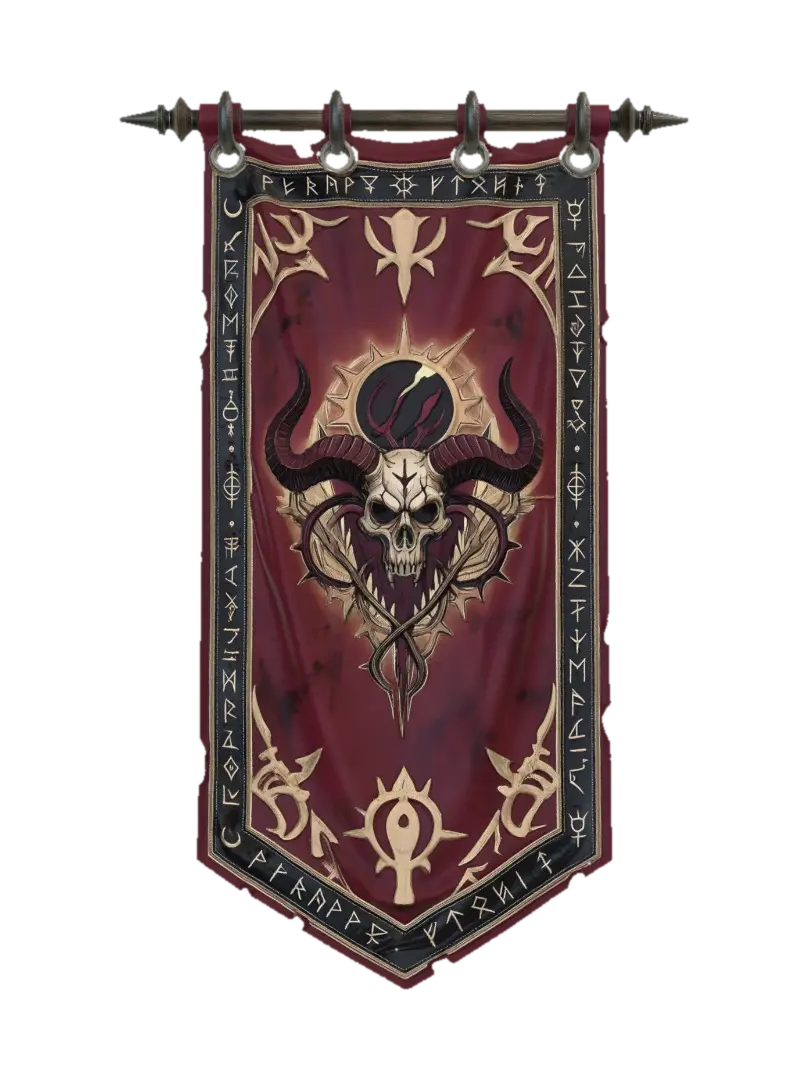 โมเดล 3D ของ Crimson Banner of the Horned Skull - Demonic สร้างโดย AI